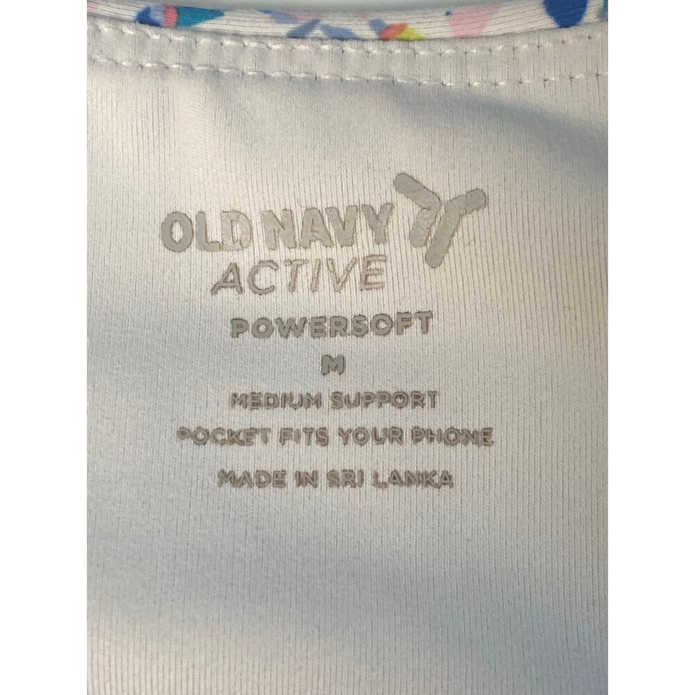 Old Navy Active Whit Multicolored Paint Specks Racerback Sports Bra Size Medium - Picture 3 of 5